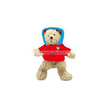 embroidery imprinted promotional logo red coat standing bear dress scarf beanbag bandana t-shirt bib tie ribbon animal toys