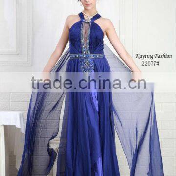 Charming Beaded Halter Sleeveless with Scarf Sexy Evening Dress 2014