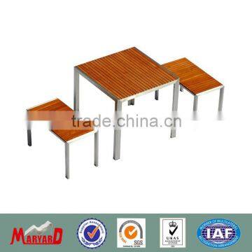 Stainless steel and teak wooden chair MY-PT004M