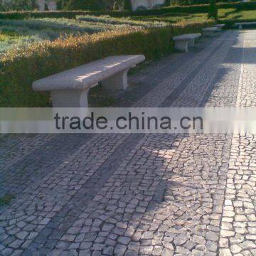 pink marble backless garden bench