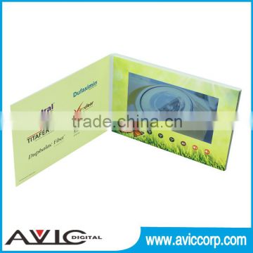 Business gift 7 inch video brochure booklet with touch screen lcd card catalogue for presentation video display