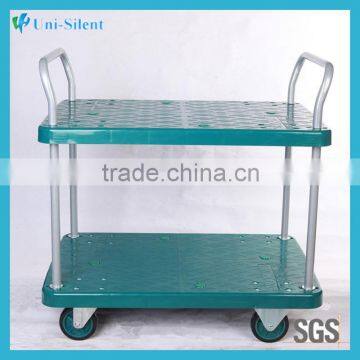 Renewable materials two plastic layer trolley with two arms