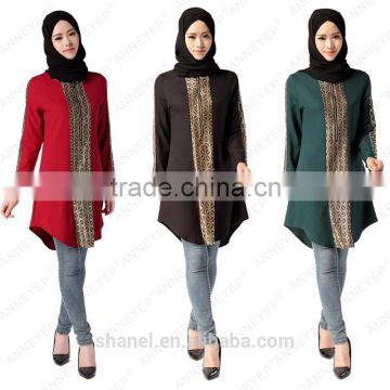 wholesale muslim women tops high quality muslim long sleeve blouse