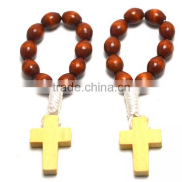 finger ring Catholic rosary in stainless steel jewelry,Catholic Finger Rings,wood beads cord rosary