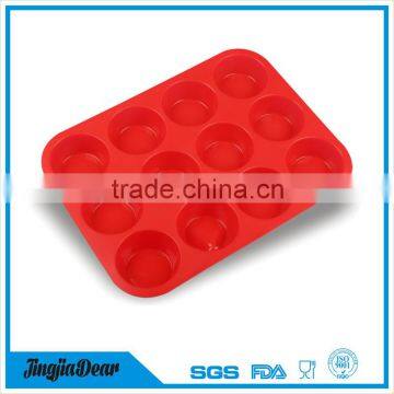 12 Cup Baking Utensils Novelty Round Silicone Chistmas Cake Moulds photo-2