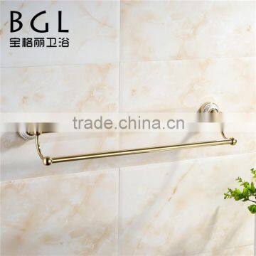 Fresh design Zinc alloy and Ceramic bathroom accessories Wall mounted Gold finishing Double towel rail-11825