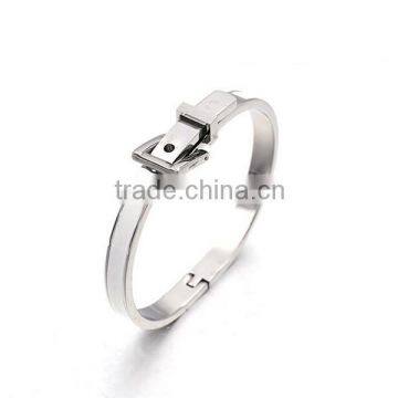 Fashion Women Enamel Spring Bracelet Fine Jewelry Stainless Steel Belt Sivler Cuff Bangle photo-5