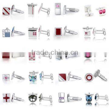 Yiwu Factory Wholesale Copper Metal Enamel Crystal Cufflinks for Men Shirts Cuff Link photo-6