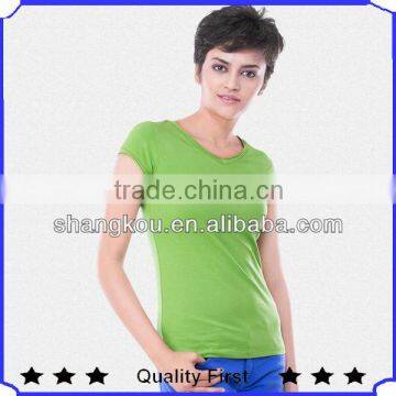 Fresh Green Ladies Cotton T Shirts in bulk t shirts manufacturers china