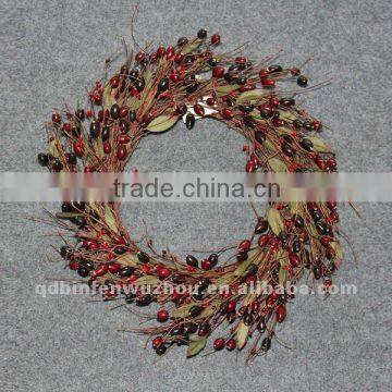 New arrival Artificial Florals and Berries Wreath,artificial wild berry wreath