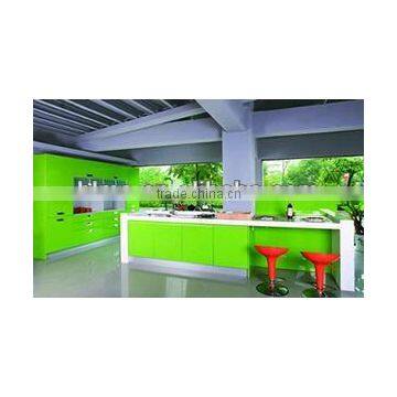 modern green lacquer door Kitchen Cabinet