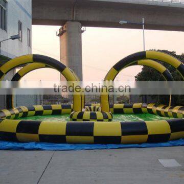 Hola yellow black inflatable zorb ball track/zorb ball zord