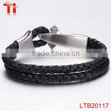Leather Bracelet Cross Stainless Steel Wholesale Sideways Cross Bracelet Cross Bracelet photo-3