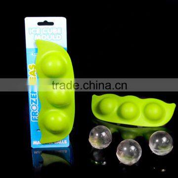 2016 fancy cube freezer green peas round shaped silicone snowflake Ice cube Tray