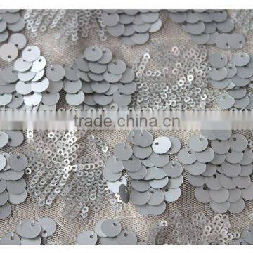 Latest Wholesale Gray Sequin Fabric India/100 Polyester Glitter Sequin Fabric photo-5