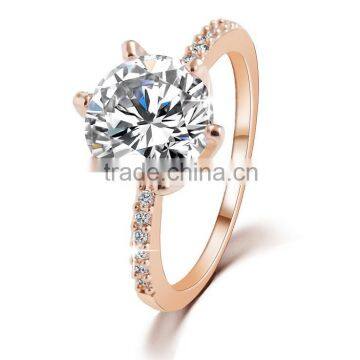 Real rose gold big crystal wedding jewelry latest gold ring designs