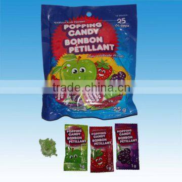 Multiple flavors popping candy