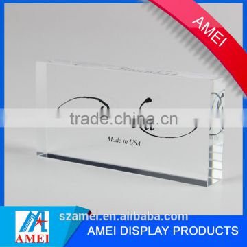 2017 Pop custom laser cutting logo acrylic nameplate block