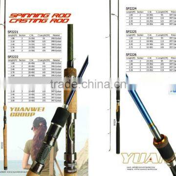 Carbon Material Spinning Fishing Rod with cork handle