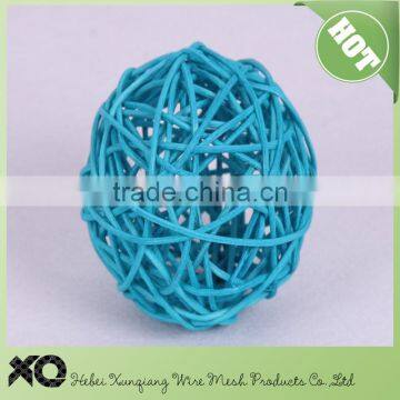 blue 7cm natural rattan balls