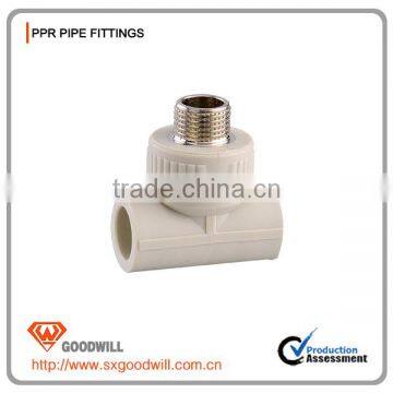 High Quality Plastic PPR Pipe Fittings-tee With Male Threads