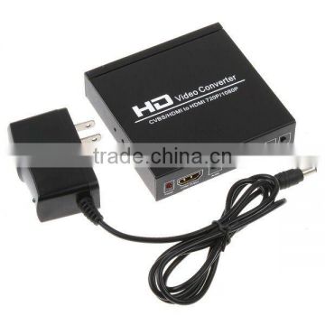 Composite AV CVBS L/R Audio HDMI to HDMI 720P/1080P HD Video Converter