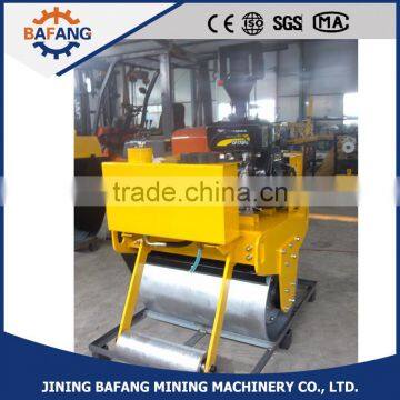 Single double drum hydraulic walk behind road roller