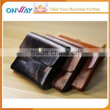 Handmade genuine leather high quality coin purse for men