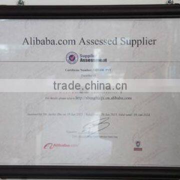 Supplier assessment certificate