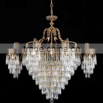 Rococo Style Crystal & Golden Brass Chandelier For Living Room Hotel Hall/ Elegant Crystal Chandelier Decorated Pendant Lamp photo-4