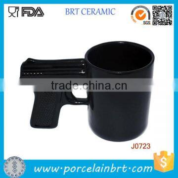 Branded Black Ceramic Personalized Gun Mug