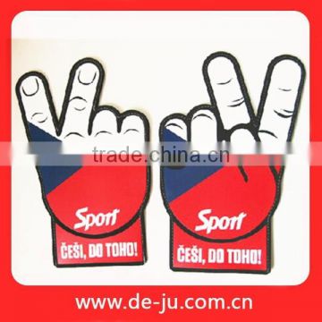 Colorful Hand Promotion Cheering Hand With Whistle