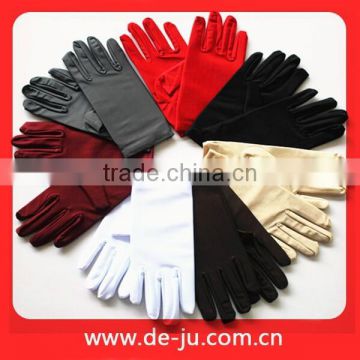 Party Wedding Dress Short Colorful Satin Gloves