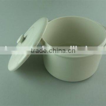 Cheap White Ceramic Round Shape Food Storage With Cover photo-2