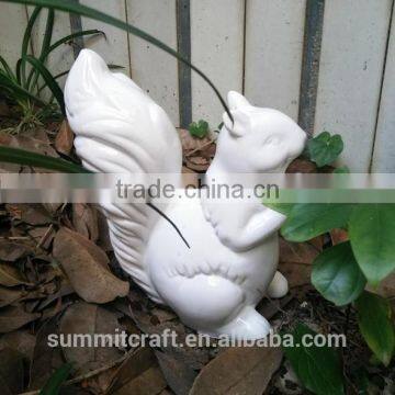 Modern design cute pure white squirrel figurine statue