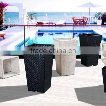 Foshan outdoor funrniture pot flower pot with rattan