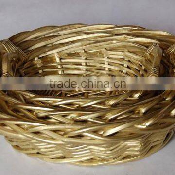 painting willow basket with handle with short ears