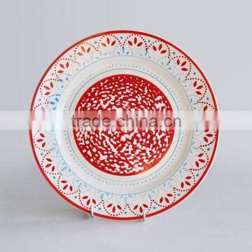 10.5'' Stoneware Handpainted Dinnerware Plate photo-3