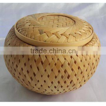 2015 New design natural bamboo weave funeral casket for human or pet