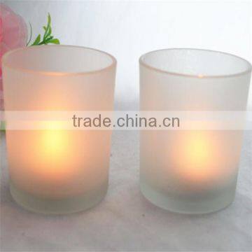 frosted glass candle holder