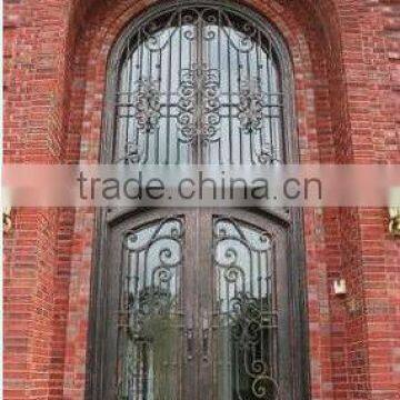 Bisini luxury design galvanize wrought iron entry door (BG90082)
