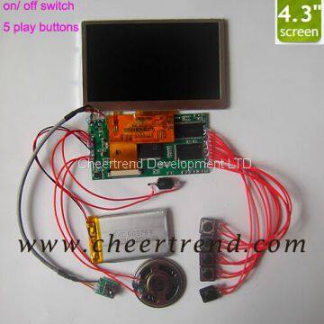 Invitation 4.3 inch LCD video greeting card module,TFT LCD module with usb