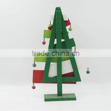 Boutique Green White Red Peace Letter Sign Printing Wooden Christmas Tree photo-2