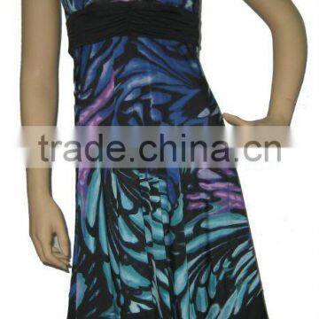 the fashion new design v-neck lady long sleeveless casual dress