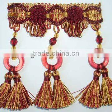 Decorative Fringe Trim with Beads