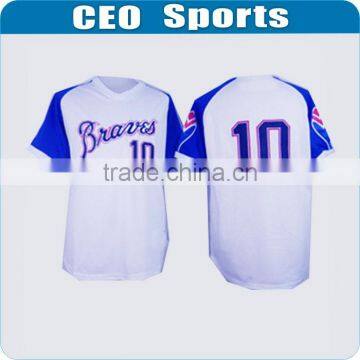 silk fabric baseball jerseys with dye sub