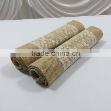 Burlap and Lace Table Runner Hessian Table Runner for Rustic Wedding Decoration photo-3