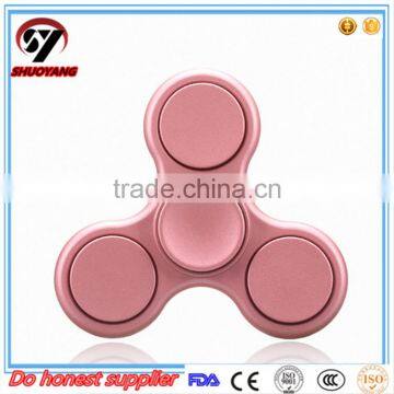 Wholesale OEM Finger Toy Anti Stress Tri Hand Fidget popular edc Spinner Toys/ light hand spinner toys/ rose golden spinner toy