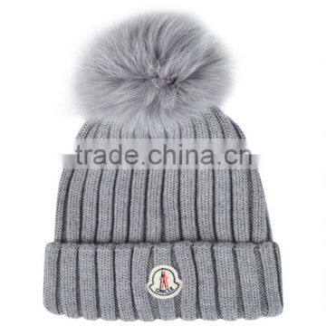 Multifunctional Plastic Knit Beanie With Fur Pom Ball Hat photo-2