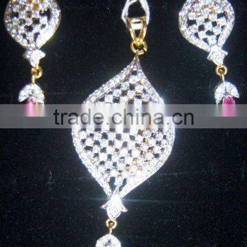 CZ Pendant earring set